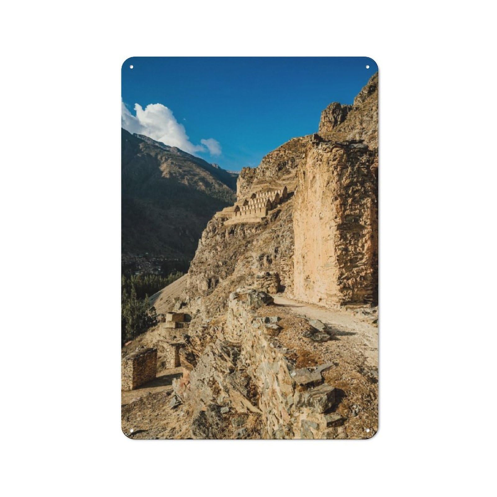 Junmoney Ollantaytambo Retro Tin Sign 30X20cm For Man Cave Or Games Room, A Decorative Christmas Gift For Leisure-Room Decor Enthusiasts