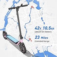 Vista 62 de Patinete eléctrico para adultos y niños grandes, alcance de 23/21 millas, velocidad máxima de 22/18 MPH, potente motor de 650/500/350 W, neumáticos