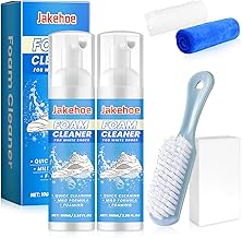 flintronic Shoe Cleaning Kit, Foam Cleaner, Professional Cleaner with Brush and Microfibre Towel, for Leather, Suede, Nubuck, Textile, Rubber, Plastic, Waterless, Quick Drying