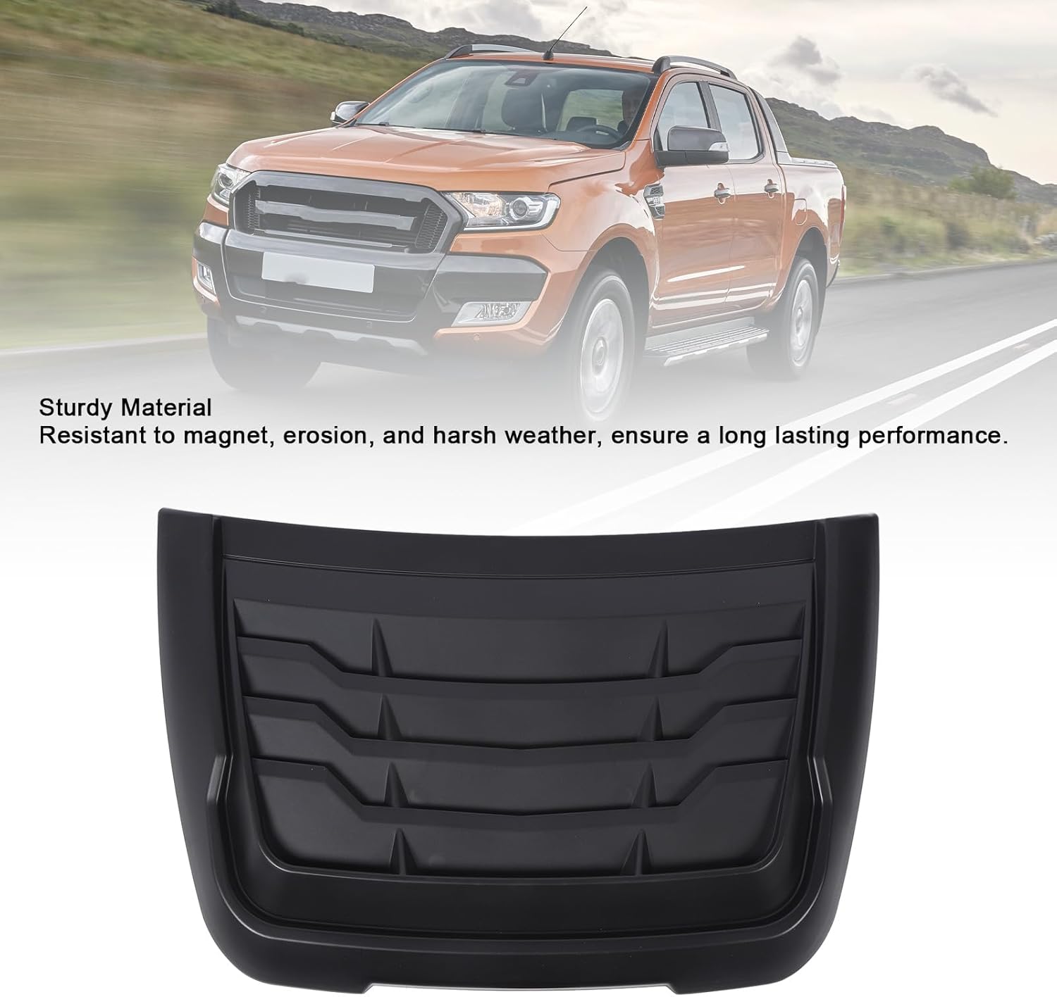 Jiawu Hood Air Vents for Car Hood Scoop, Bonnet Vent Hood Air Intake Trim Cover Decor, Hood Scoop Car Hood Vent for XLT XLS XL 2015 to 2022, Bonnet Vent Cover Accessory (Matte