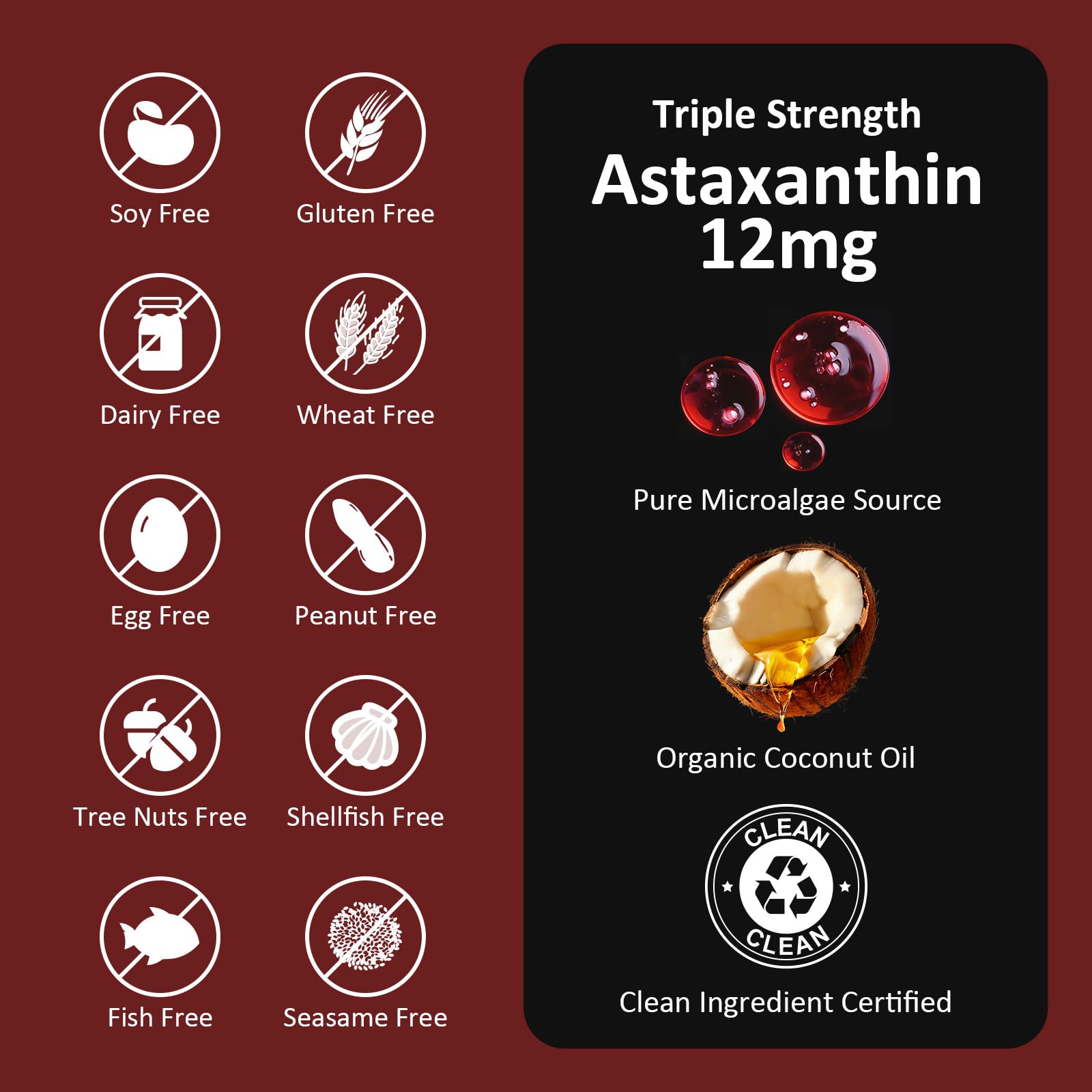 Astaxanthin 12mg with MCT Oil, 60 Softgels (2-Month Supply) – Triple Strength Antioxidant Supplement from Haematococcus Pluvialis – Non-GMO, Gluten-Free, Vegan — Amazon image 9