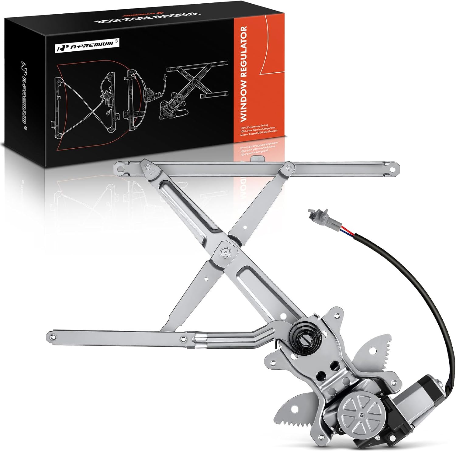 A-Premium Power Window Regulator with 2-Pin Motor Front Driver Side Compatible with Toyota Tacoma 1995 1996 1997 1998 1999 2000 2001 2002 2003 2004 Pickup Front Left Driver Side