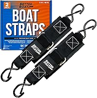 Vista 1 de Boat Tie Down Straps to Trailer, 2 Inch x 48 Inch Marine Grade Transom Straps, Heavy Duty Manual Buckle Clasp, Short, Boat Tie Downs for Trailer