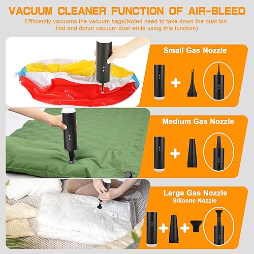 Miniatura 5 de Aspiradora portátil inalámbrica para automóvil, mini aspiradora de mano de alta potencia con un clic vacío, aspiradora 6 en 1, soplador de aire,