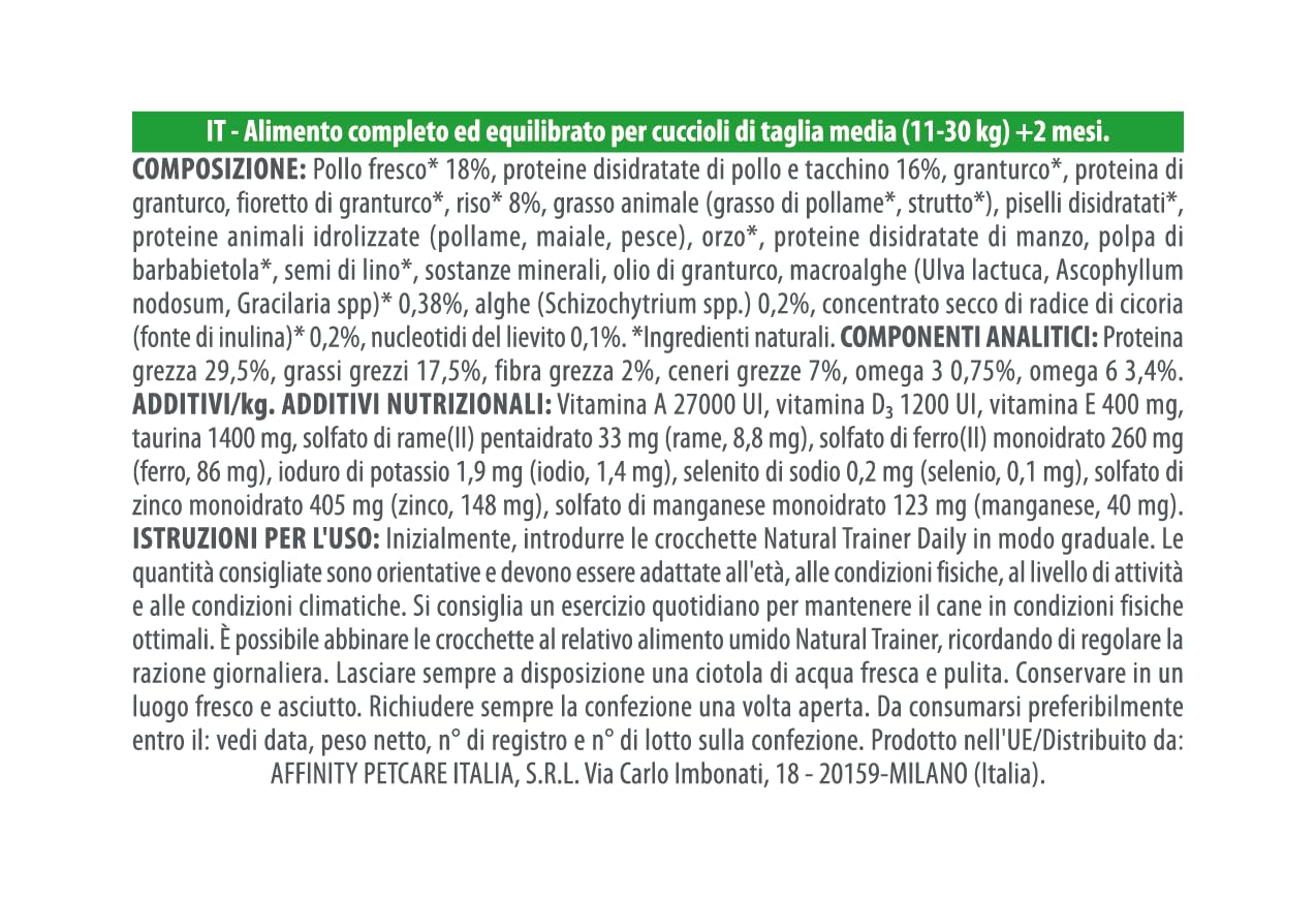 Trainer Natural trainer Puppy & Junior Medium Pollo Fresco 12 kg