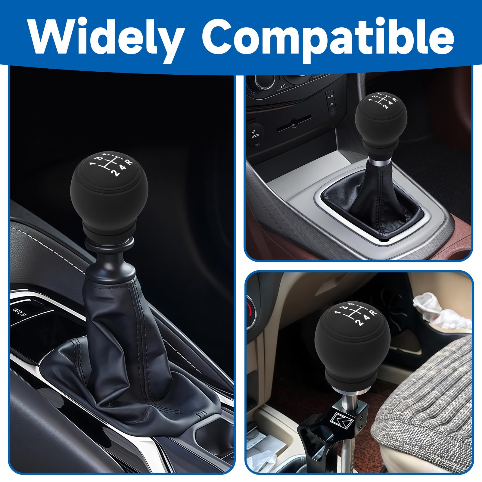 Zynqo Pomo para Palanca de Cambio de Coche, Funda Antideslizante de 5 Marchas, Cobertura Universal para Palanca de Cambio Manual, Protección Duradera Resistente al Desgaste para Interior de Automóvil — view 6