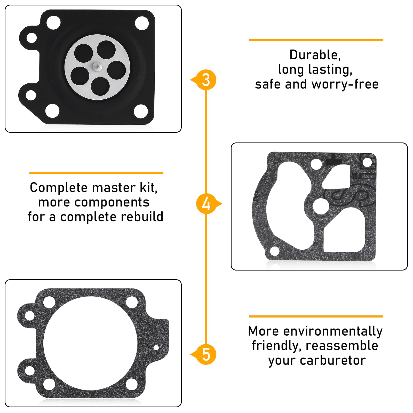 GUARNIZIONE MEMBRANA CARBURATORE Kit di Riparazione per WA/WT/Walbro