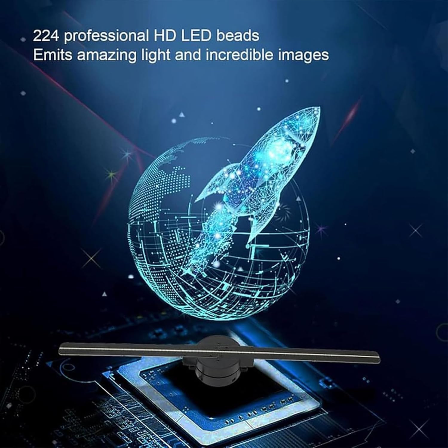 My Holo Screen, Myholoscreen 3D-Hologramm-Fächerprojektor, Weihnachtsbaum-Hologramm-Fächerprojektor mit WLAN, Bluetooth, App, Weihnachts-Halloween-Bilderkreisel mit Fernbedienung (1pc)