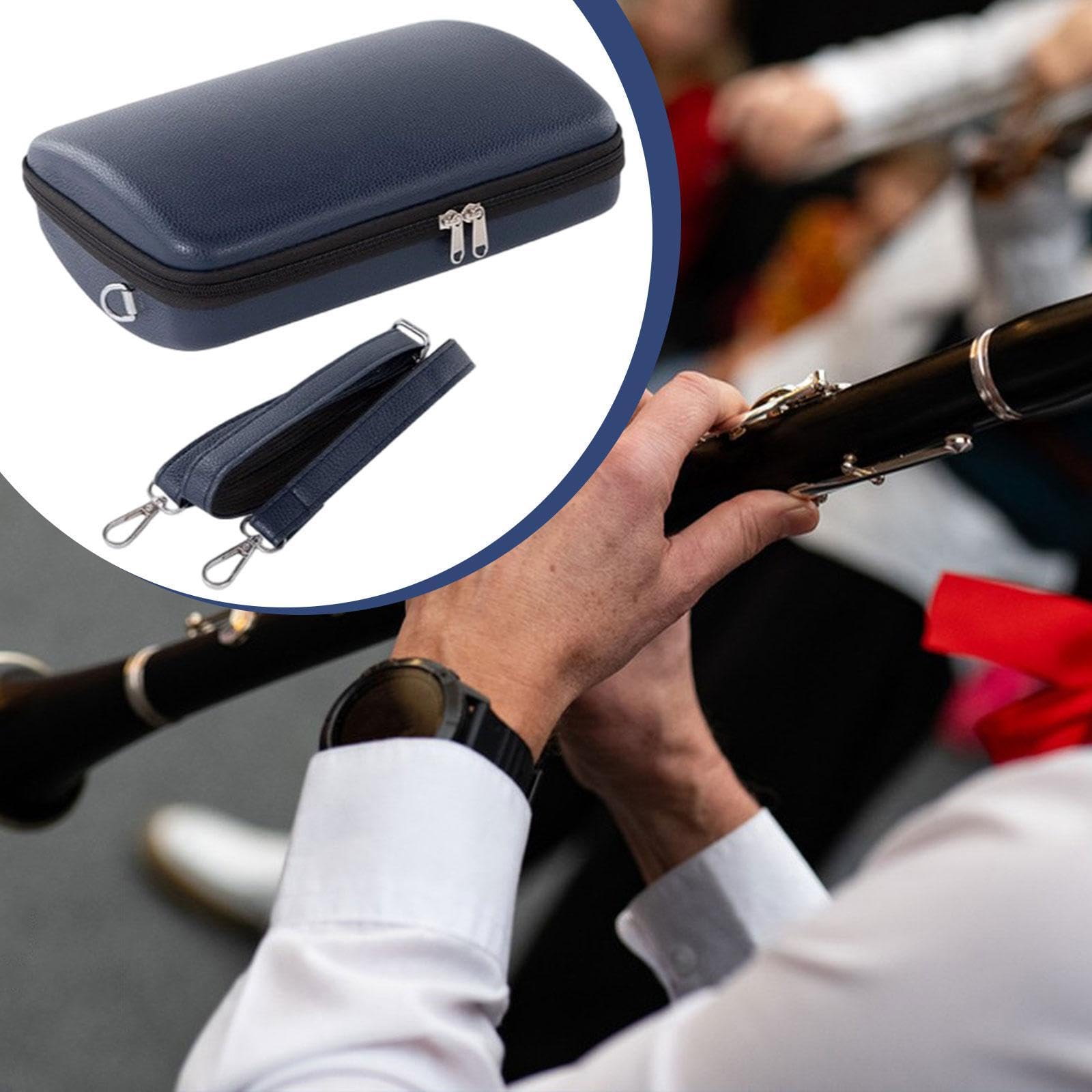 Clarinet Estuche Estuche Portátil para Caja de Almacenamiento Bolsa Protectora con Estructura Rígida Interior Suave Apto para, Azul Oscuro