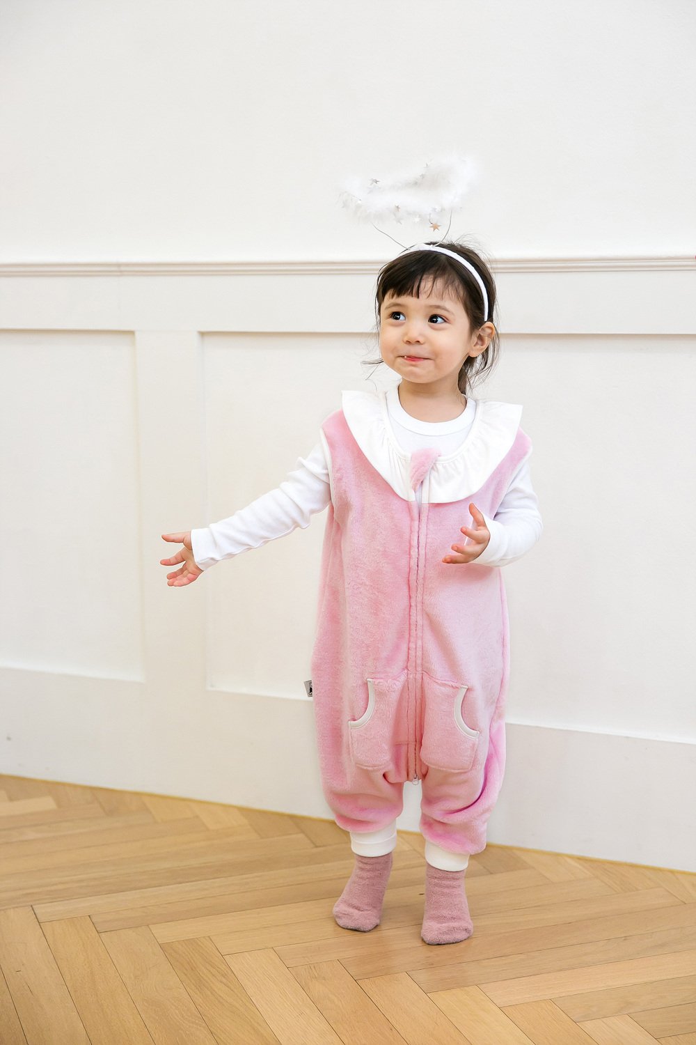 Vaenait Baby Kids Infant Sleeping Bag with Legs TOG 2.0 Soft Plush Fleece Wearable Blanket Pyjamas Pink Angel Sleep M - Image 4