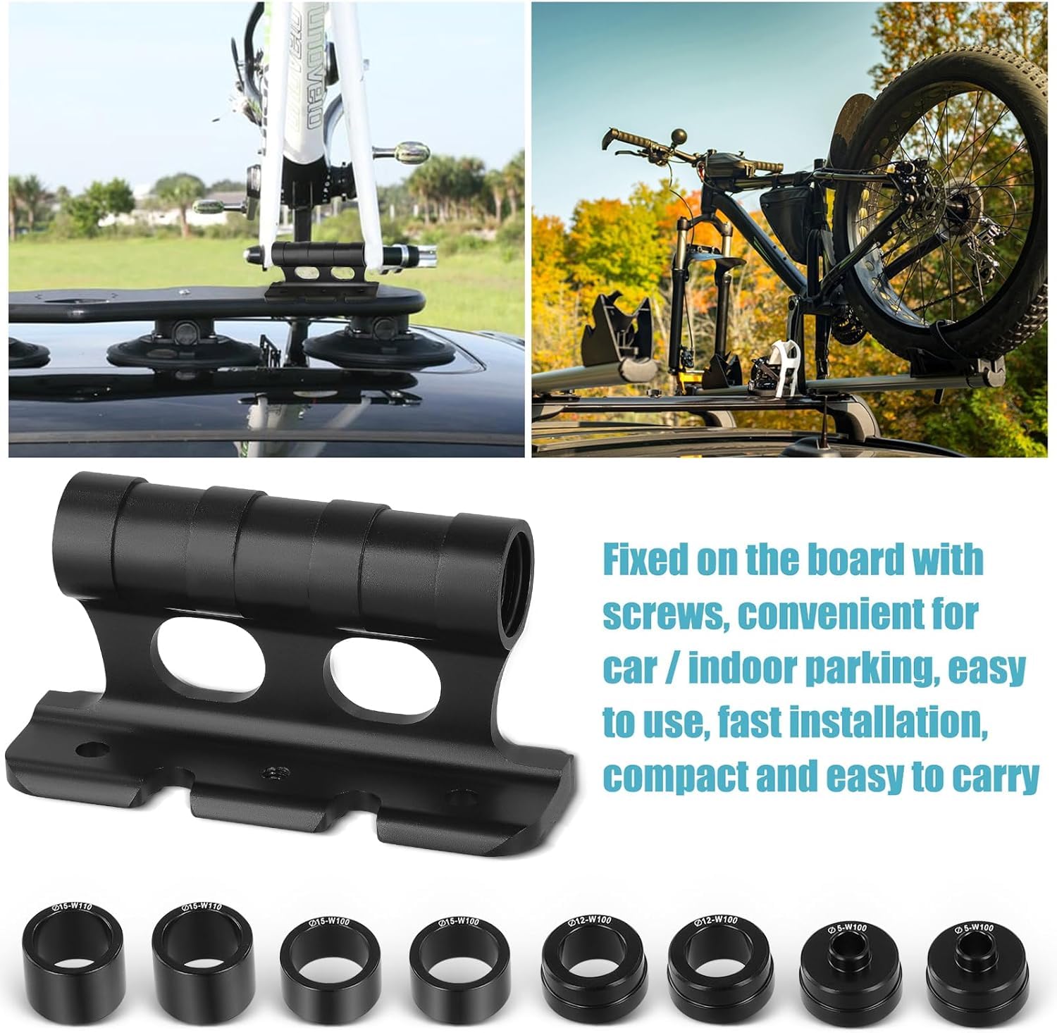 2 PCS Support de Fixation de Fourche de Vélo, Support Velo Voiture, Support de Fourche de Bicyclette avec 4 Fixations Amovibles pour Remorque Ou Porte-Bagages De Camion Stockage de Transport