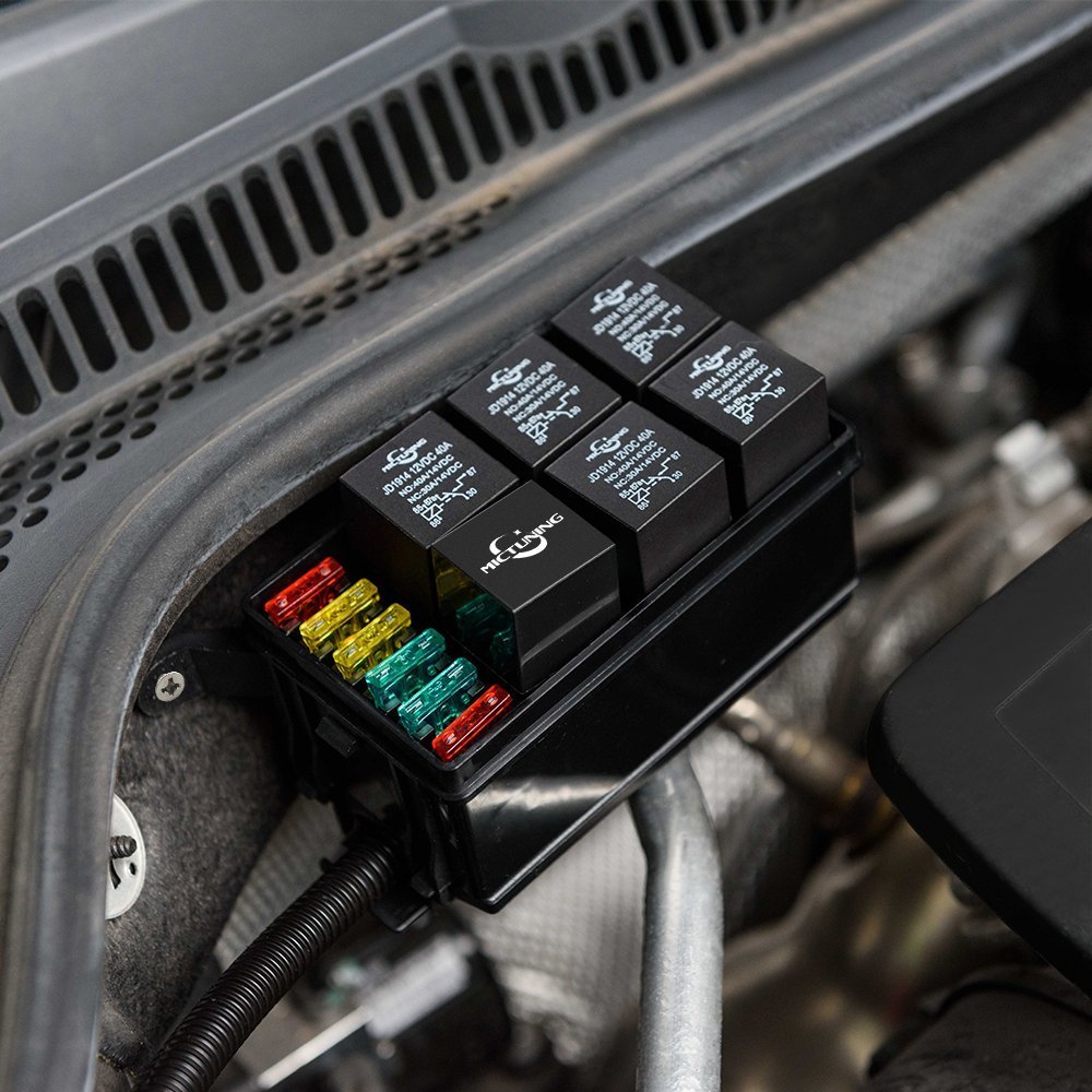 Kaifa 12Slot Relay Box 6 Relays 6 ATC/ATO Fuses Holder Block with