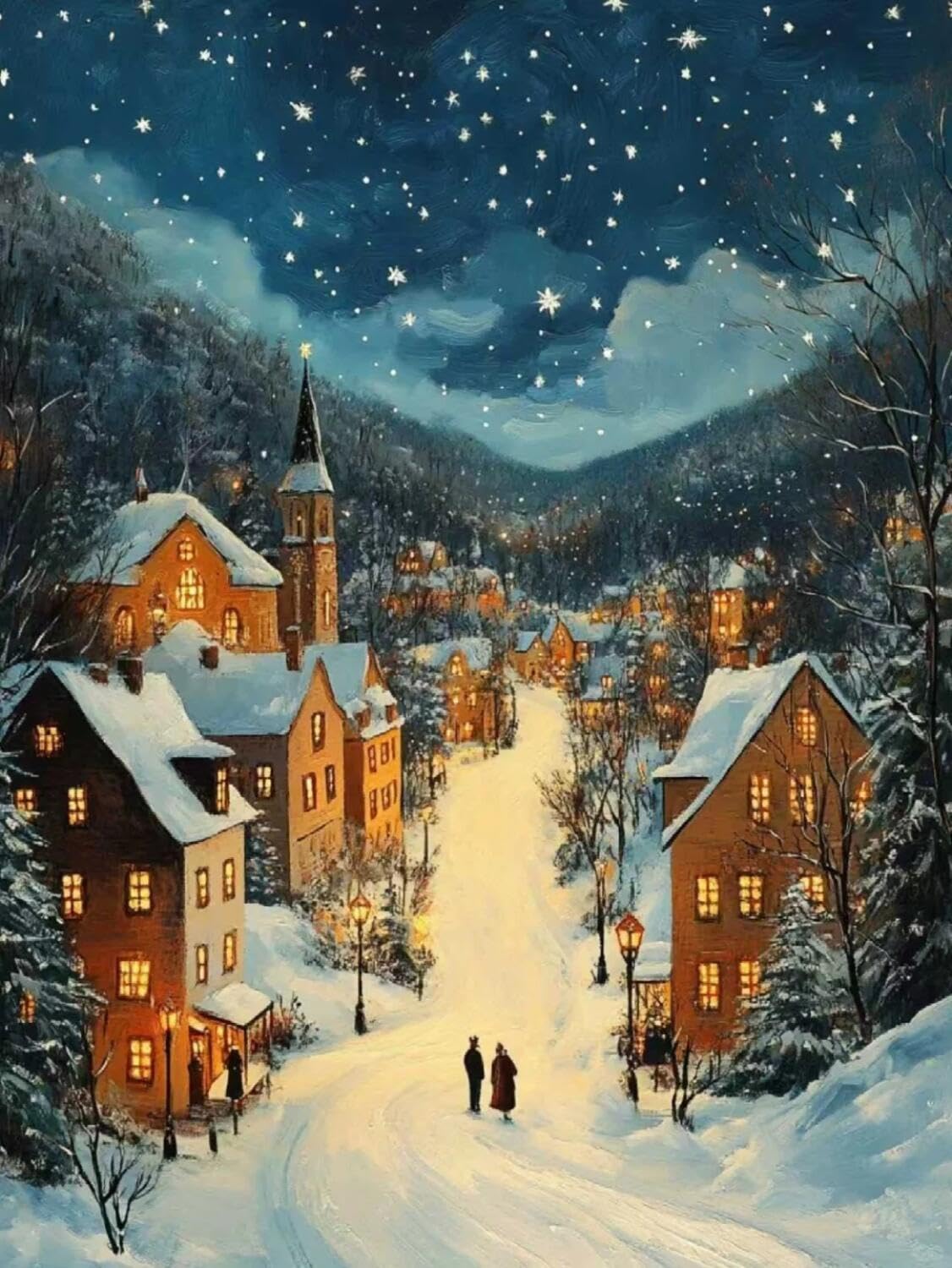Rqwybcaxn Bead Embroidery Kits Fantasy Town 40x50cm