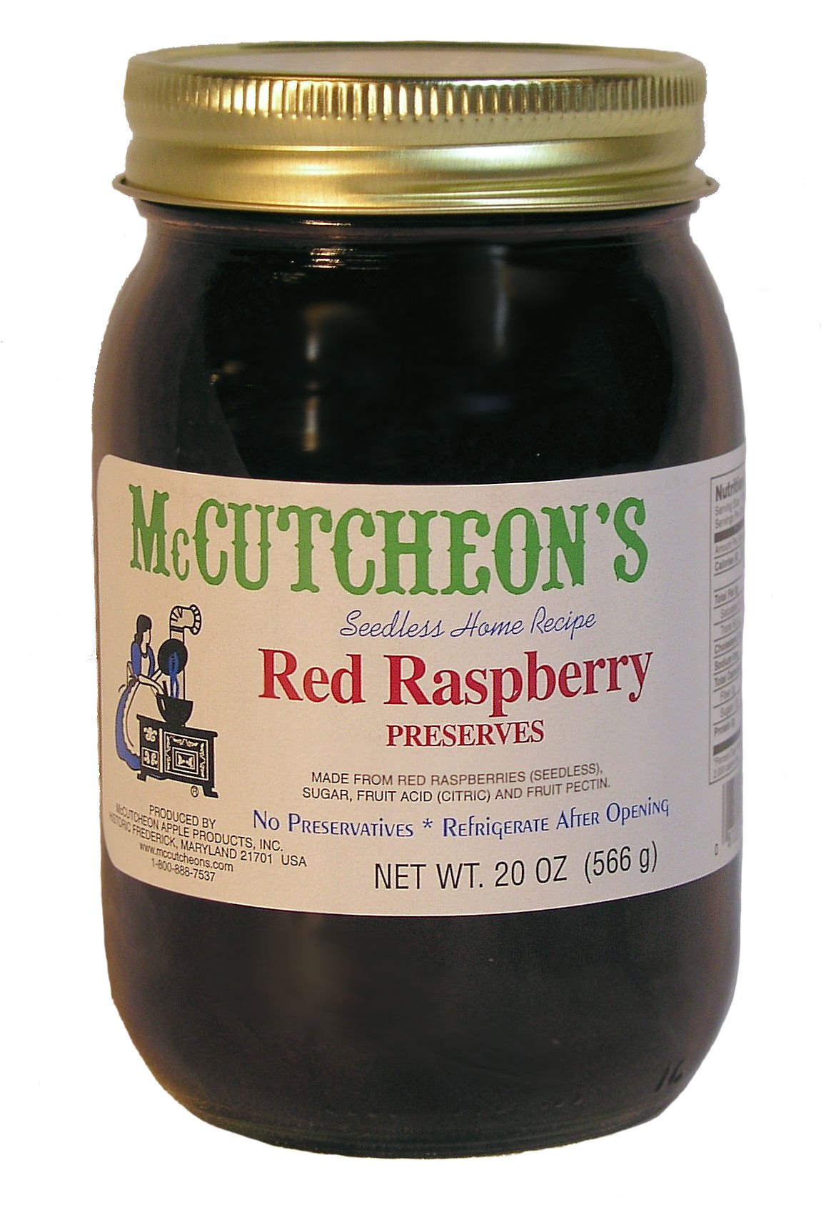 MCCUTCHEON Natural Red Raspberry Preserves, 20 OZ