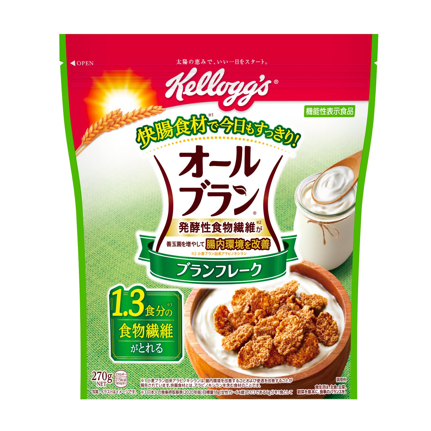 ケロッグ オールブラン ブランフレーク 270g ×6袋 小麦ふすま シリアル…