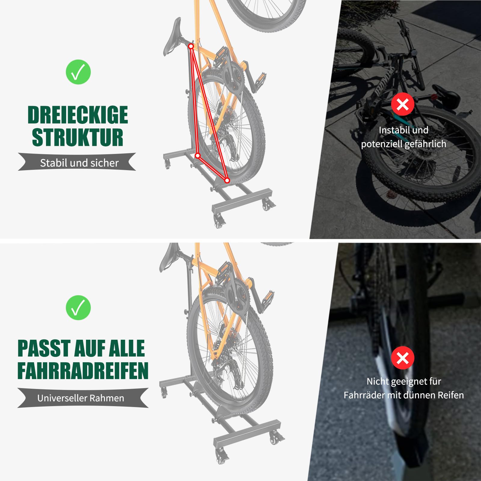 Mimoke Vertical Bike Stand - Freestanding Bicycle Floor Stand With