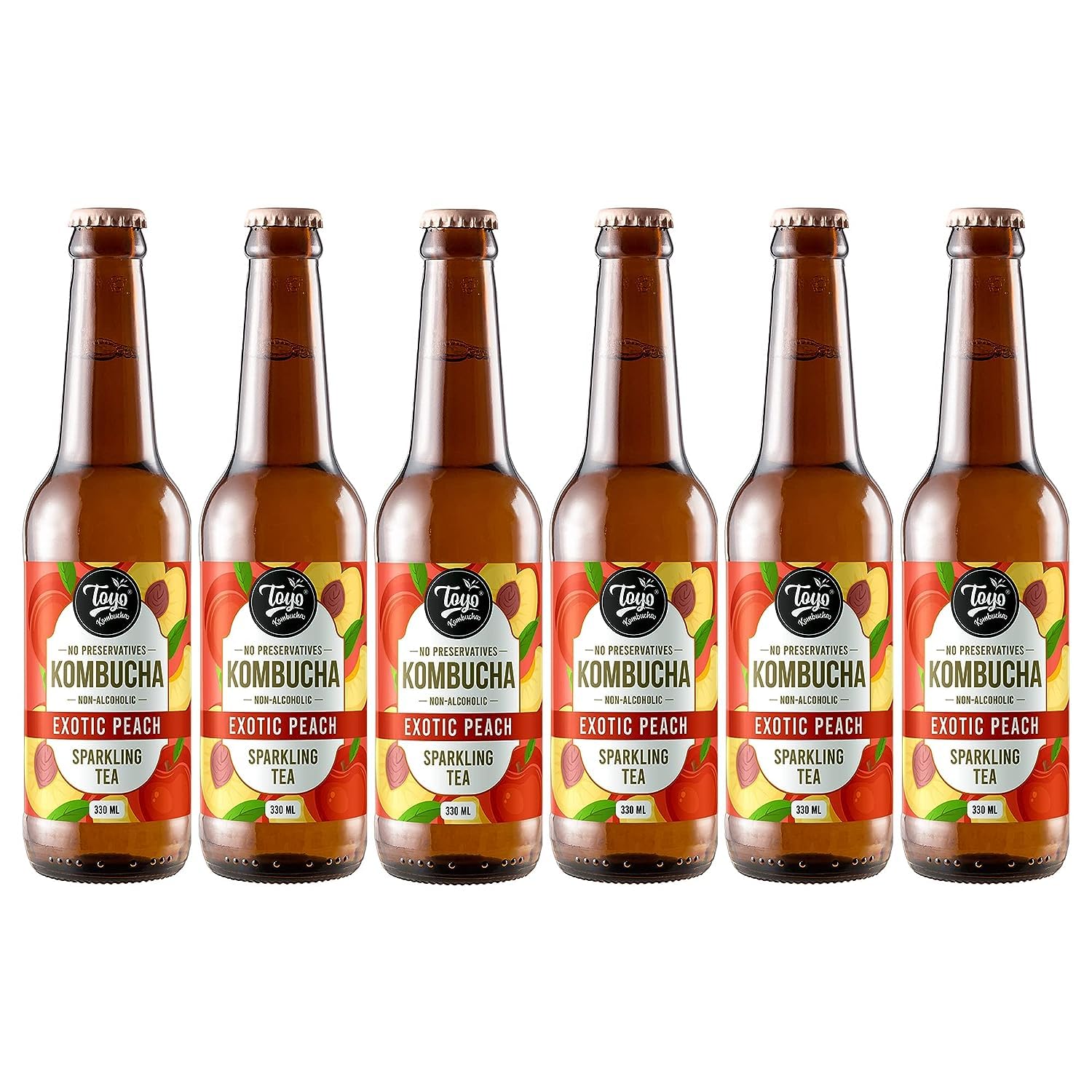 Toyo Kombucha - Sparkling Fermented Tea | Exotic Peach | 330ml (Pack of 12) - Rich in Probiotics and Antioxidants (B0CHFRFJG7) Amazon Price History, Amazon Price Tracker