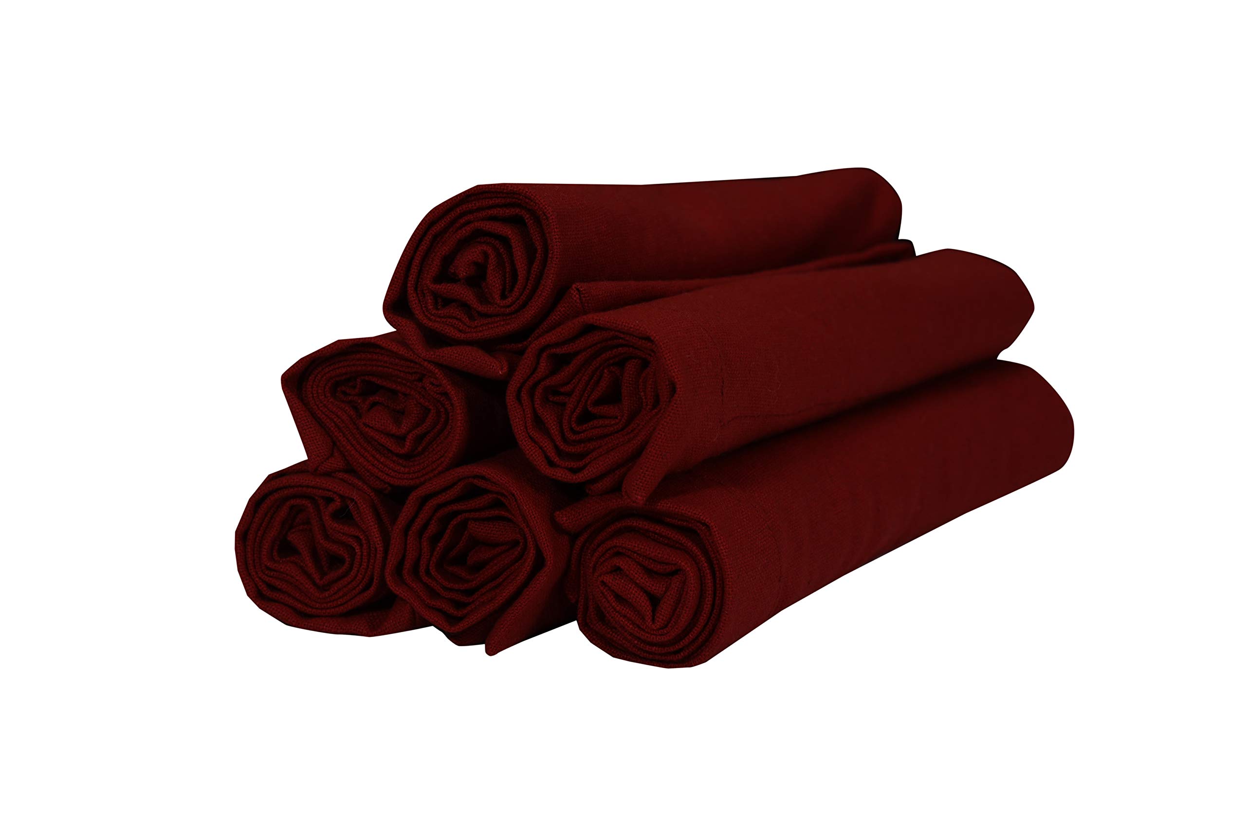 Glus Premium Cotton Hygiene Roti Chapati Cover,Roti Rumal for Tiffins Lunch Box,Hygiene Washable & Reusable,Microwave Friendly,Size 35X35 cms,Pack of 6 (Maroon, King)-image-35