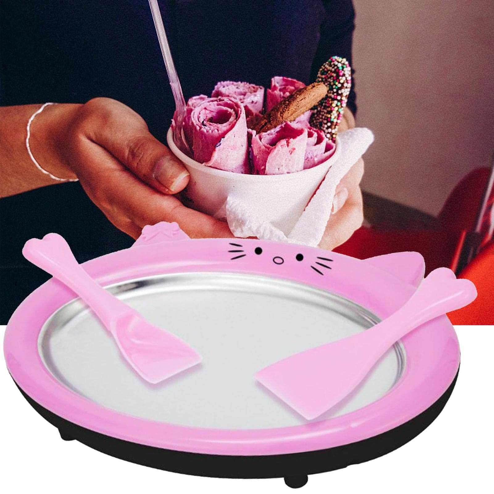 IJsmachine 2L Roestvrijstalen ljsmachine met Receptenboek en Ijssche, IJsmachine voor Thuisgebruik met kijkdeksel, voor Sorbet, ijs en Bevroren Yoghurt