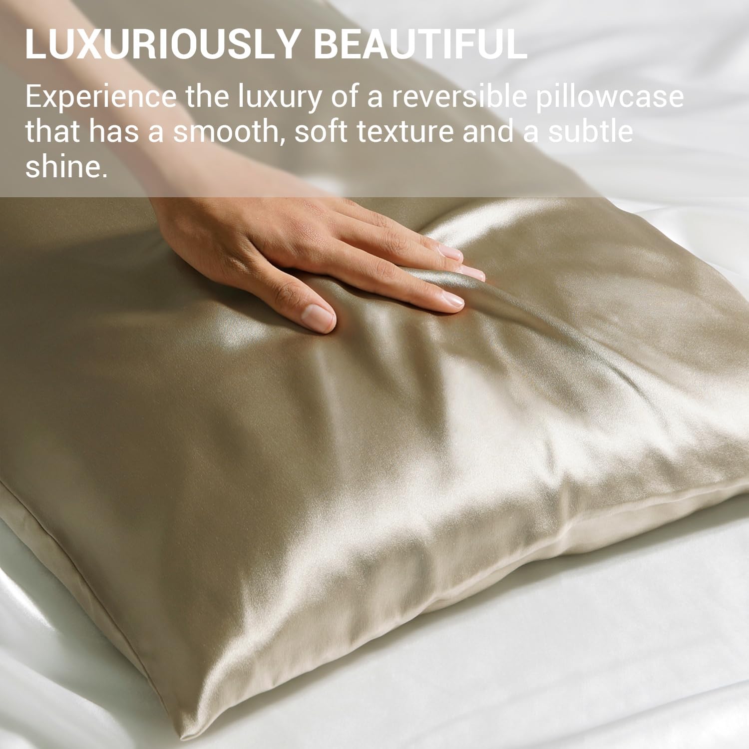 Vespersilk 100% Mulberry Silk Pillowcase for hair and skin Real Premium 19 Momme, Grade 6A Silk on Both Sides - Image 3