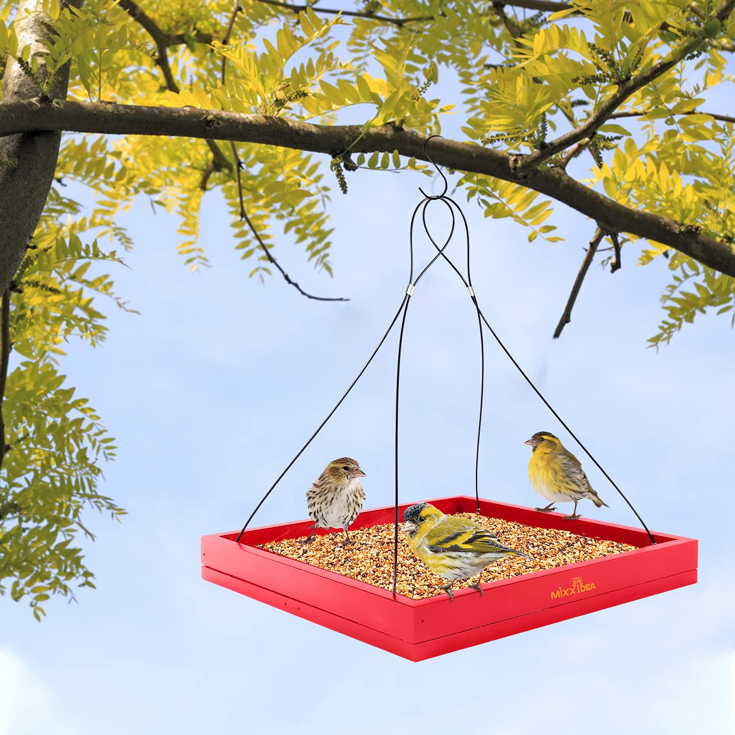 Decorazioni da Giardino, Vassoio sospeso for mangiatoia for Uccelli for Semi(Rustic Brown)