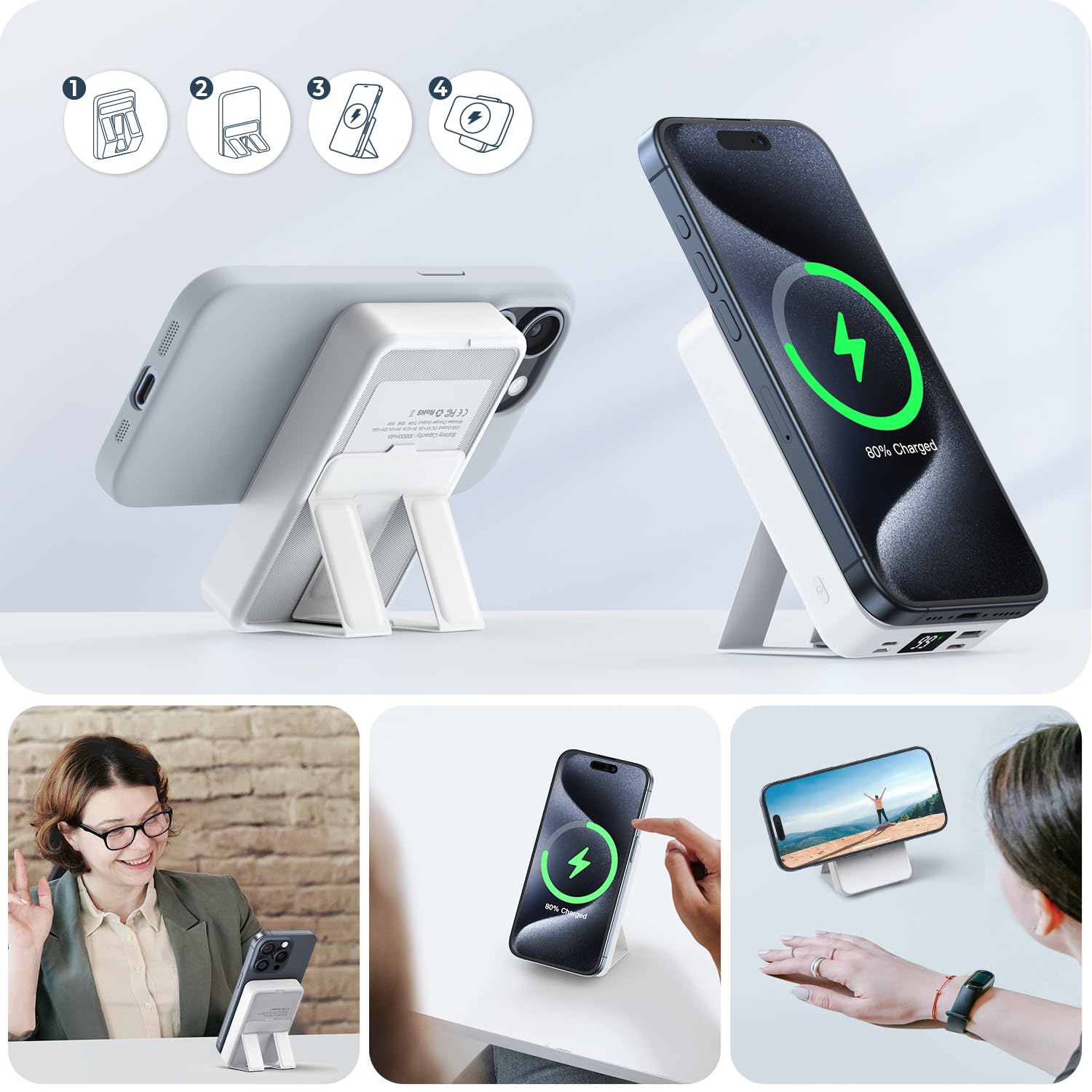 Power Bank 10000mAh Bateria Portatil Inalámbrico PD 20W Carga Rápida Pila  Portatil Magnético Plegable con Puerto de USB C/USB A Compatible con iphone  16/15/14 Serie/iPad/Galaxy S24/S23/Xiaomi etc. : Amazon.com.mx: Electrónicos