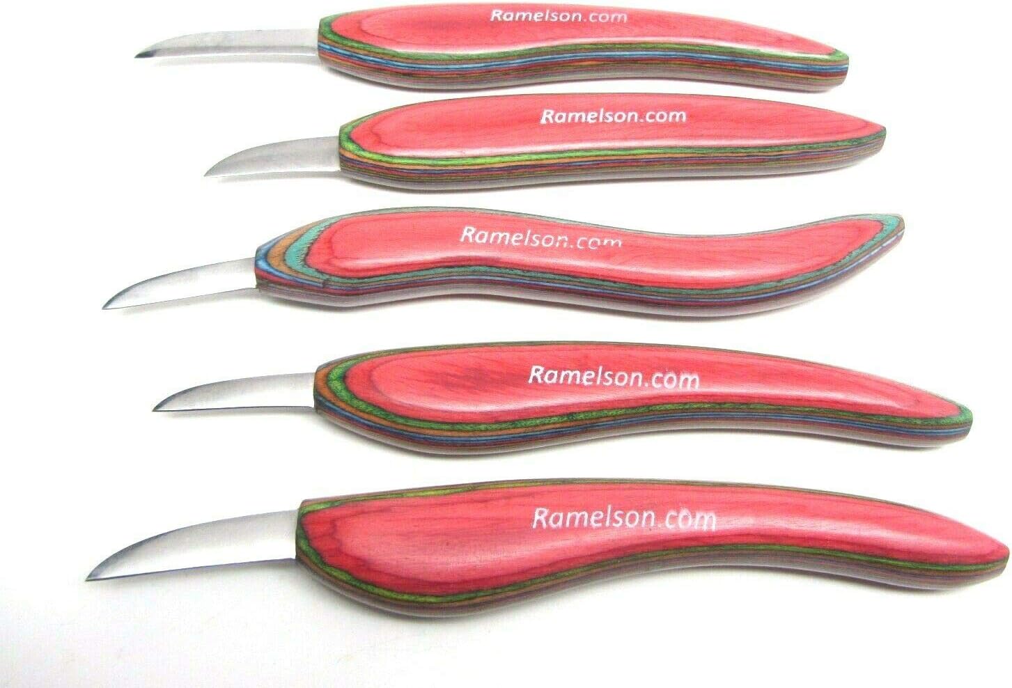 UJ Ramelson 5pc Chip Wood Carving Knife Whittling Caricature Leather Tool Roll
