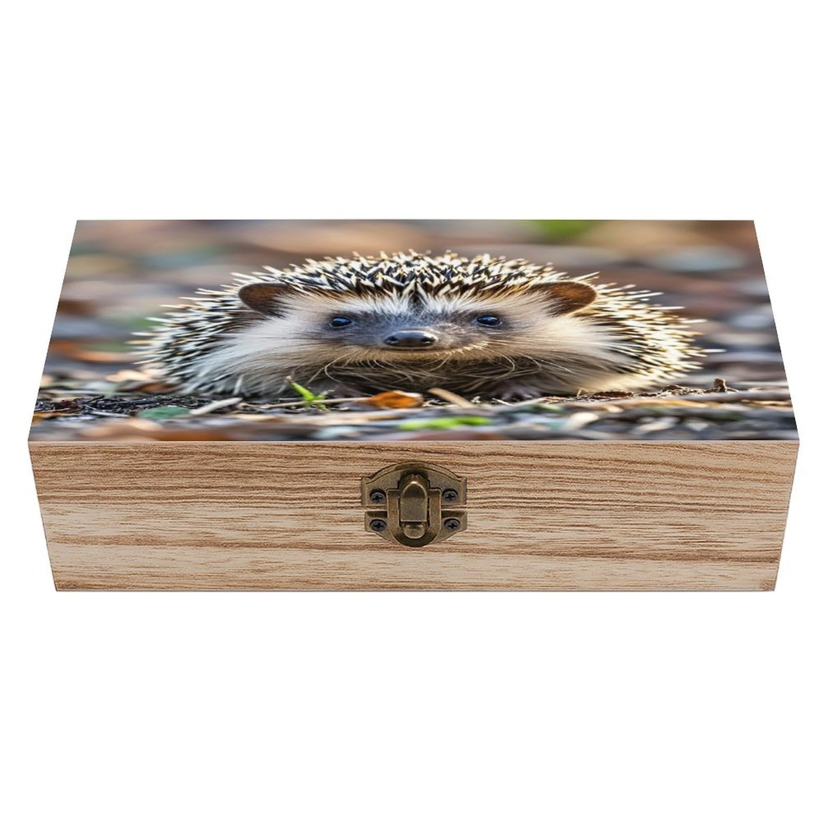 LZQPOEAS Hedgehog Wooden Box Storage Space to Organize Jewelry in A Beautiful Small Storage Box Decorative Card Boxes Memory Treasure Boxes for Crafts And Photo Storage