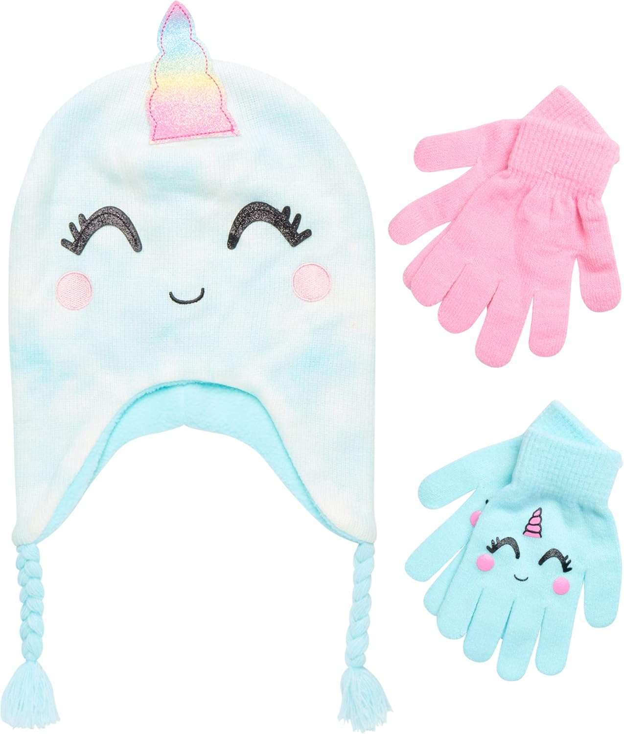 ABG Accessories Girls Critter Winter Hat and 2 Pair Gloves
