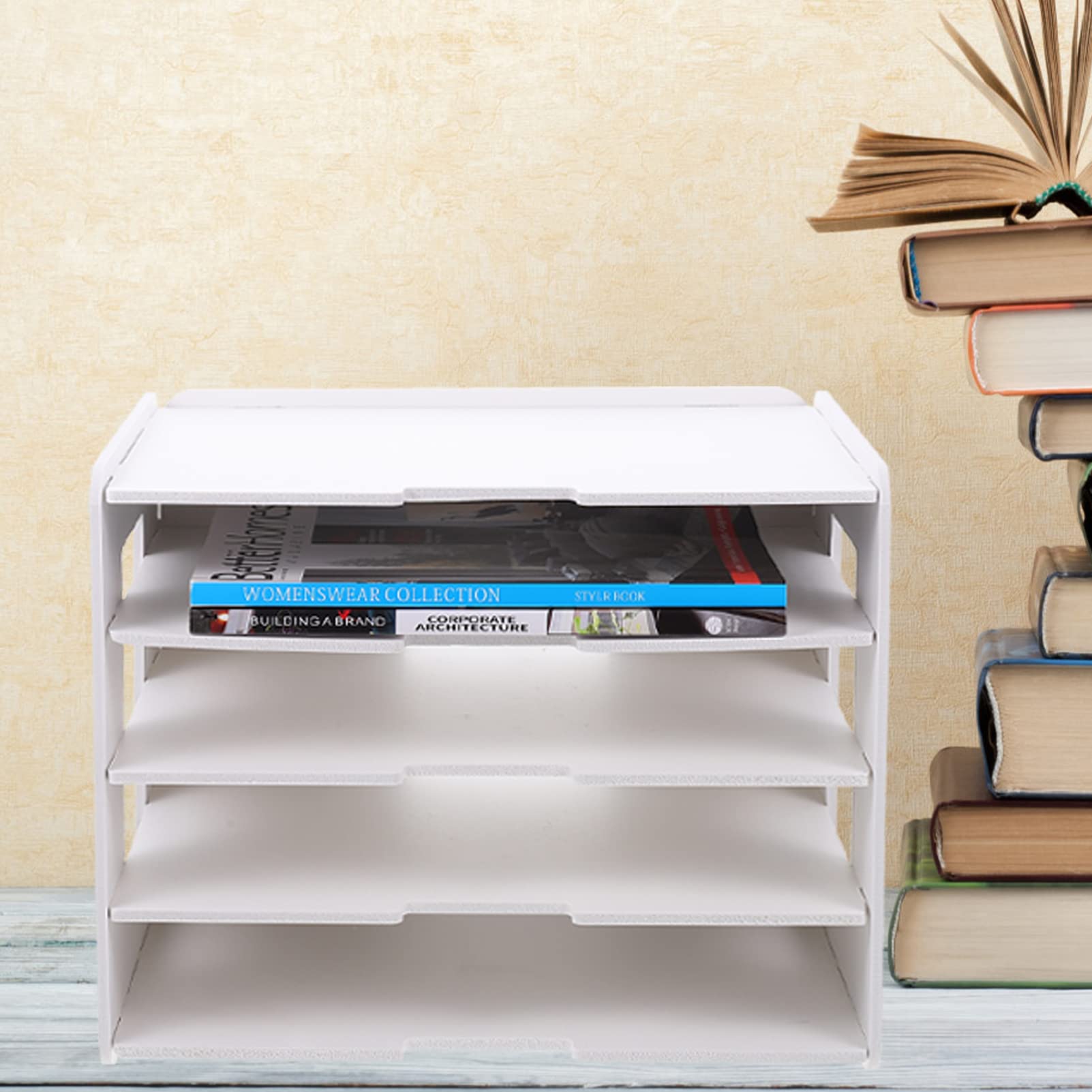 STOBOK Portadocumenti per Ufficio in Plastica Organizzatore di File da Scrivania Scaffale per Documenti Portadocumenti da Tavolo per Dormitorio Conservazione Rapida di Documenti e Lettere