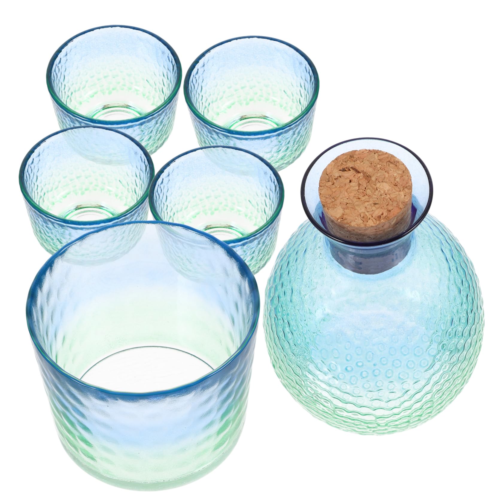 ULTECHNOVO Sake Cup Set and Bottle Japanese Sake Service Kit Glassware for Lovers