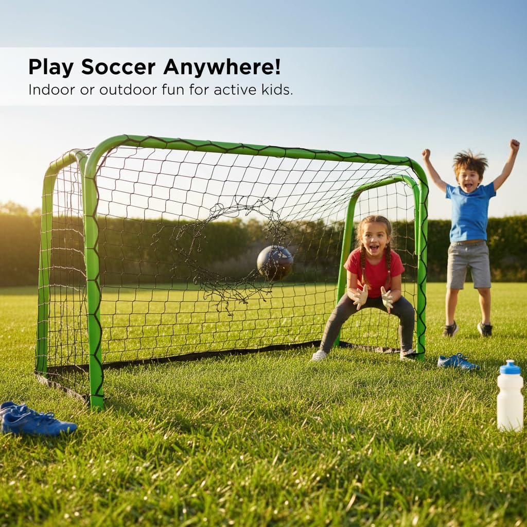 Porta da Calcio Portatile Pieghevole, Ideale per Interni ed Esterni, per calcio