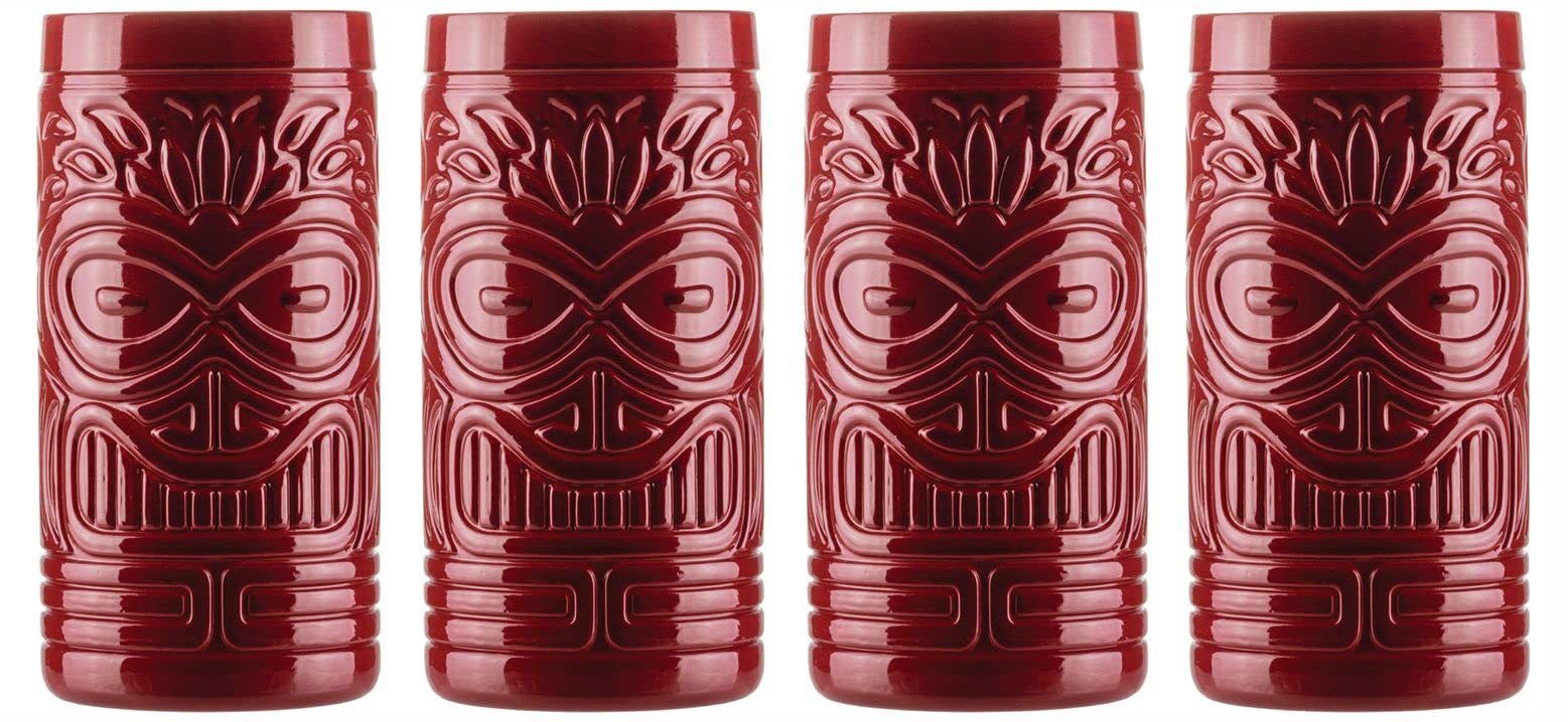 Topkapi Tiki Tiki Lot De 4 Verres Cocktail Makai 490 Ml – Style Hawaïen XL, Bar & Soirées Tropicales