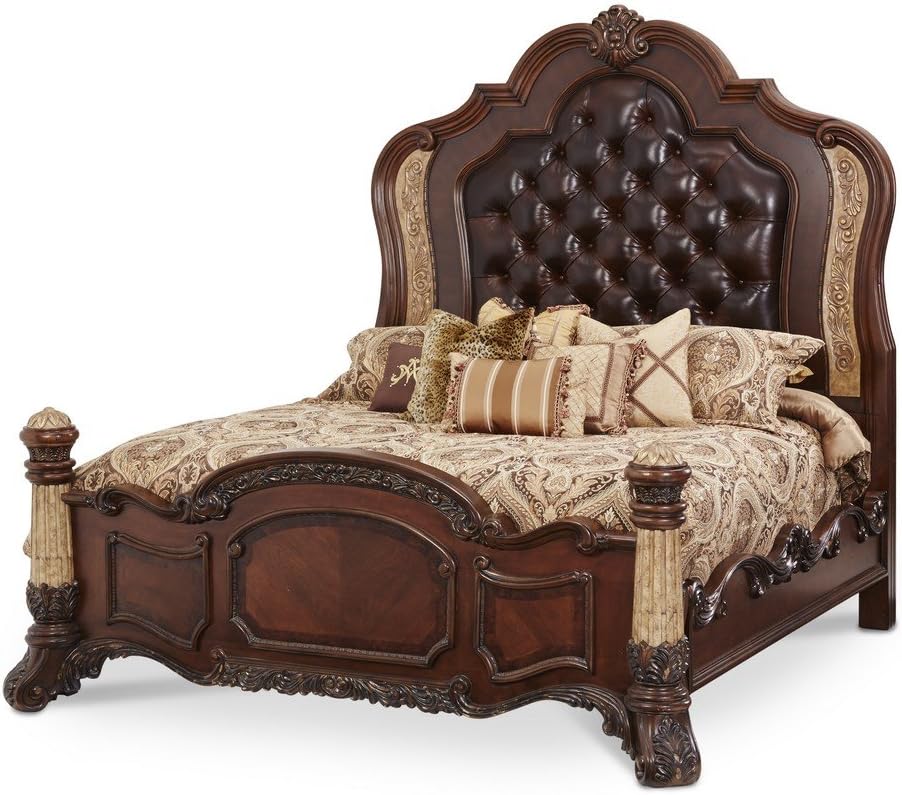 Michael Amini Victoria Palace Panel Headboard, King, Light Espresso