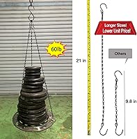 Vista 6 de Cadena colgante ajustable con ganchos, 21 pulgadas, negra - Juego de 10 piezas resistentes para colgar luces de cultivo, corona de Navidad, letreros
