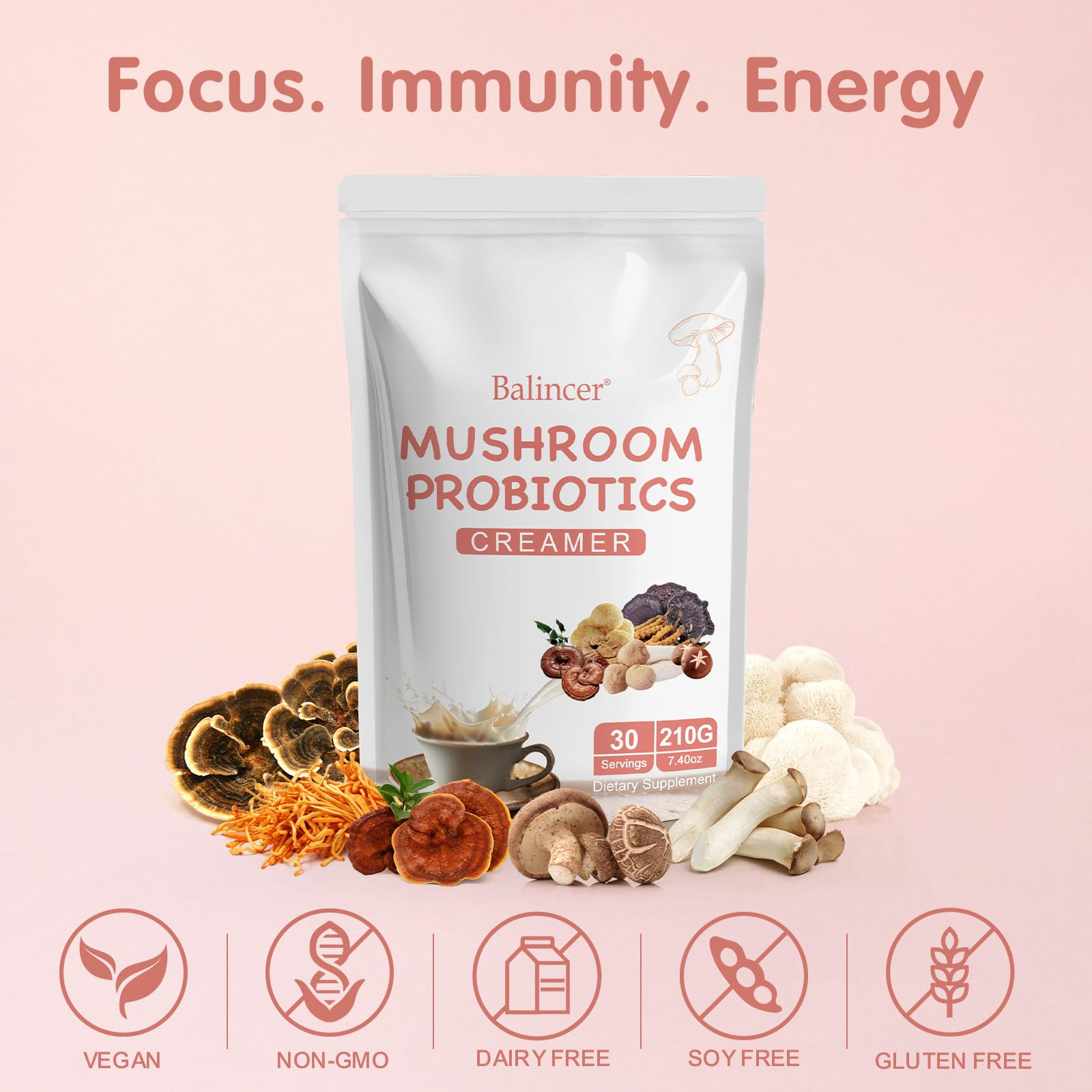 Amazon.com: Mushroom Probiotic Coffee Creamer, 6 Adaptogenic
