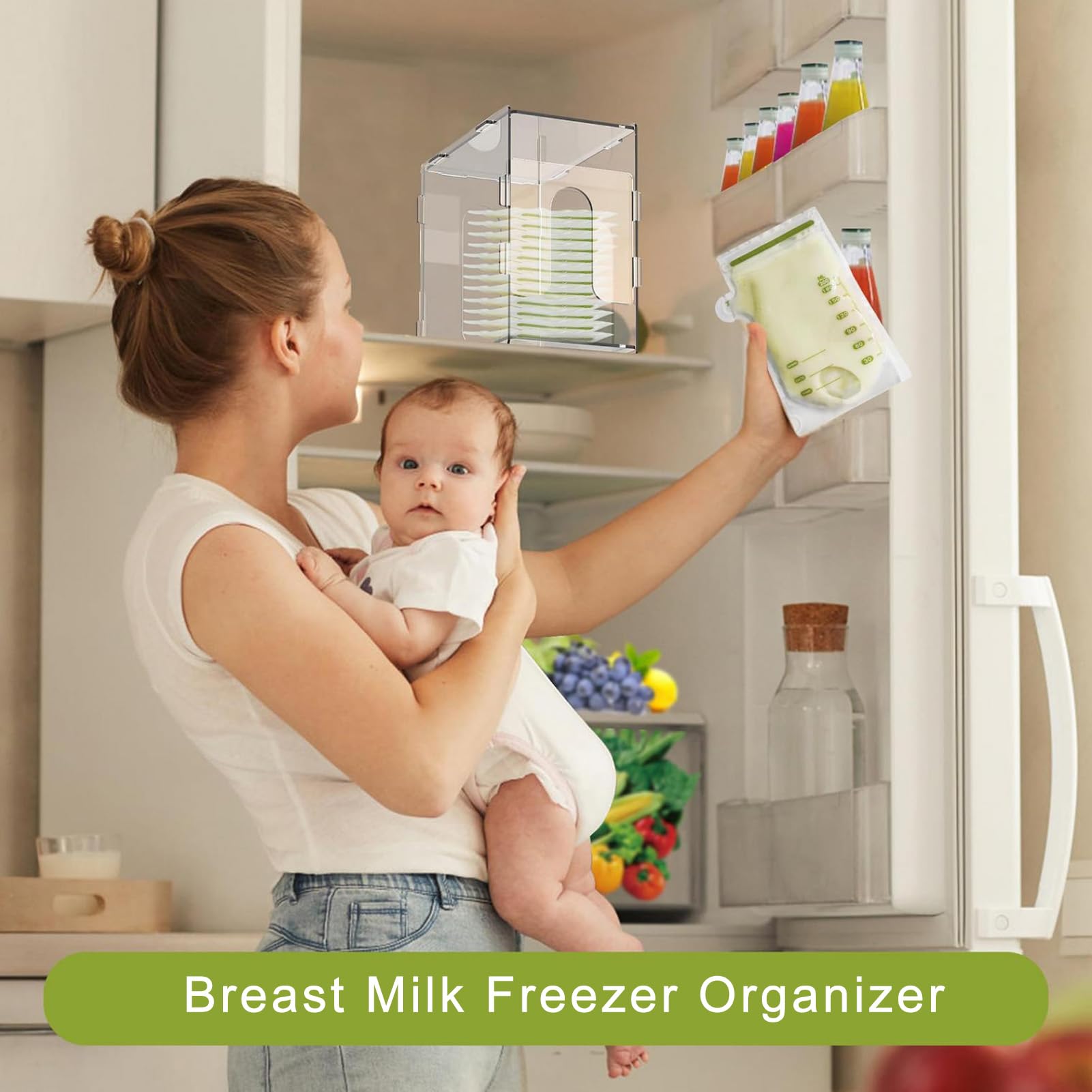 Organizzatore Per Sacchetti Latte Materno | Vassoi Piatti In Acrilico Per Freezer | 16x10,5x2 Cm Per Buste Da 3-6 Once - 2