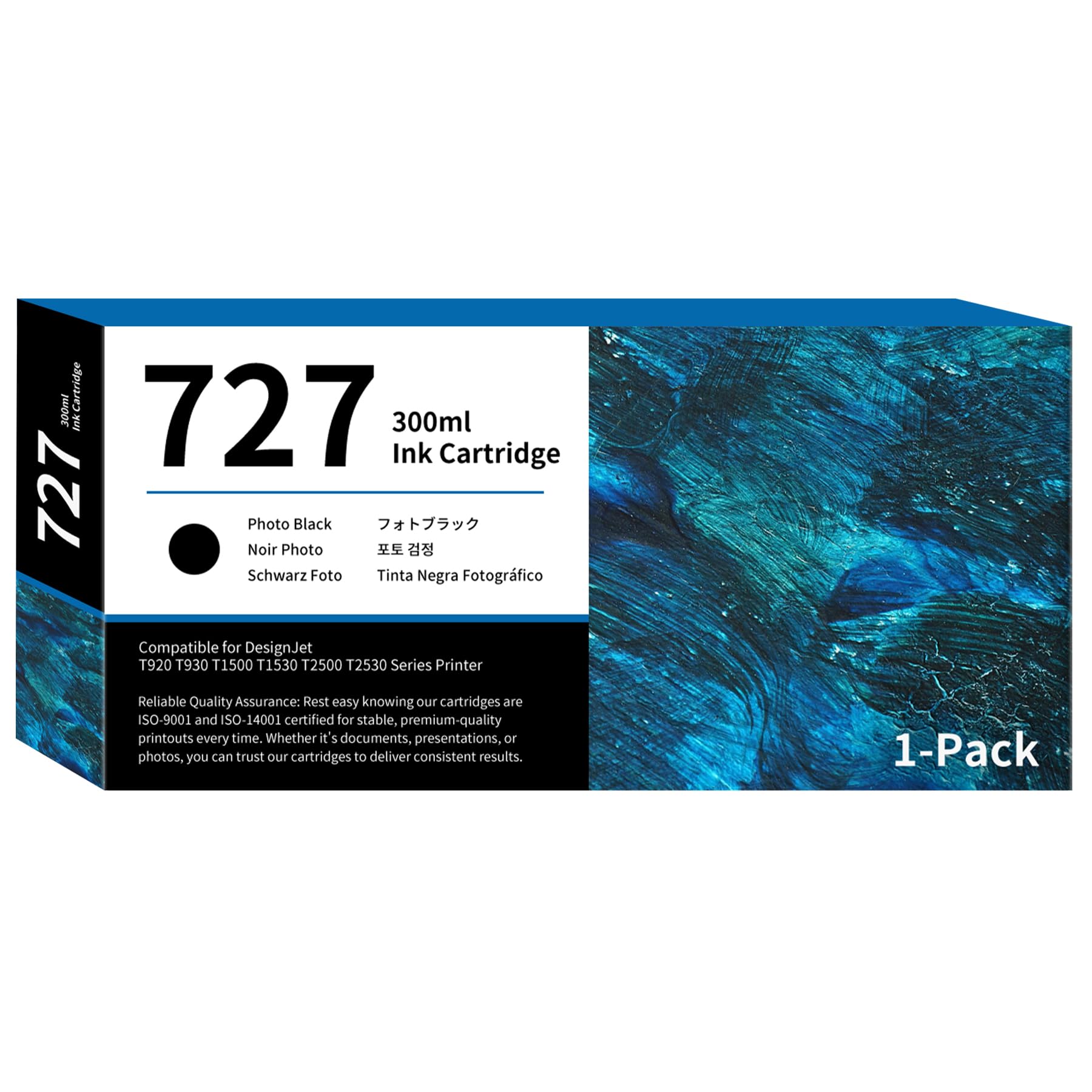 RumbaRex 727 Ink Cartridges 300ml Photo Black F9J79A Replacement for HP 727 Ink Cartridges for DesignJet T920 T930 T1500 T1530 T2500 T2530 Printer Ink