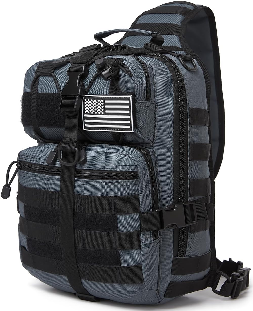 ATBP Tactical Sling Pack Big Crossbody Backpack Over Shoulder Bag Military for Men Hiking Outdoor Sport Gym