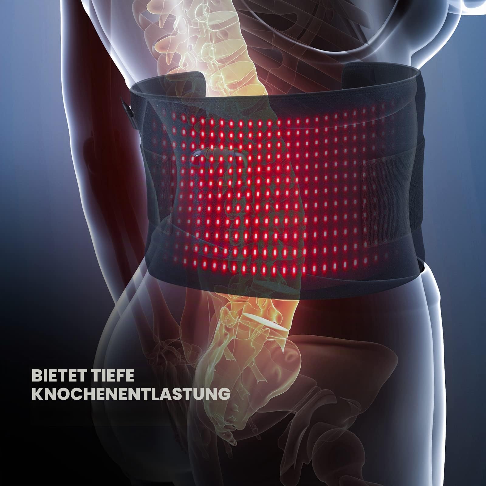 I-THERA-U Rotlichtlampe Therapie Infrarotlampe Gürtel - 360LEDs Red Light Therapy für den Körper, 660 nm Red Revive Rotlicht & 850 nm Infrarottherapie, Entspannt die Muskeln, Lindert Rückenschmerzen