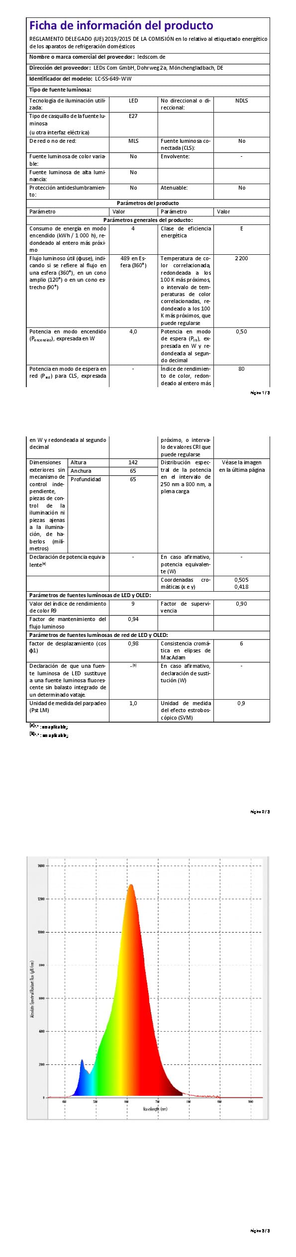 ledscom.de Kabel konopny LEKA, wtyczka, przełącznik, 8 m, gniazdo lampy, w tym 3x żarówki LED E27, ST64 (4 W, 489 lm, bardzo ciepła biel)