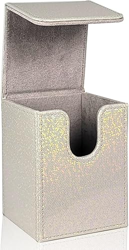 Caja de cartas brillante con capacidad para más de 100 tarjetas de una sola funda, estuche de almacenamiento de tarjetas de cuero, caja MTG