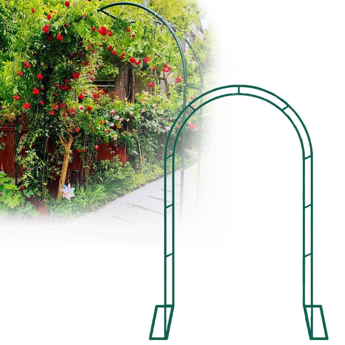 Black Meal GarTrellis Oudoor Plan wspinaczkowy Suppor & Wedding Arch 80 x 200 x 40 cm Idealny na ceremonie i dekoracje, altana do kwiatów i winorośli