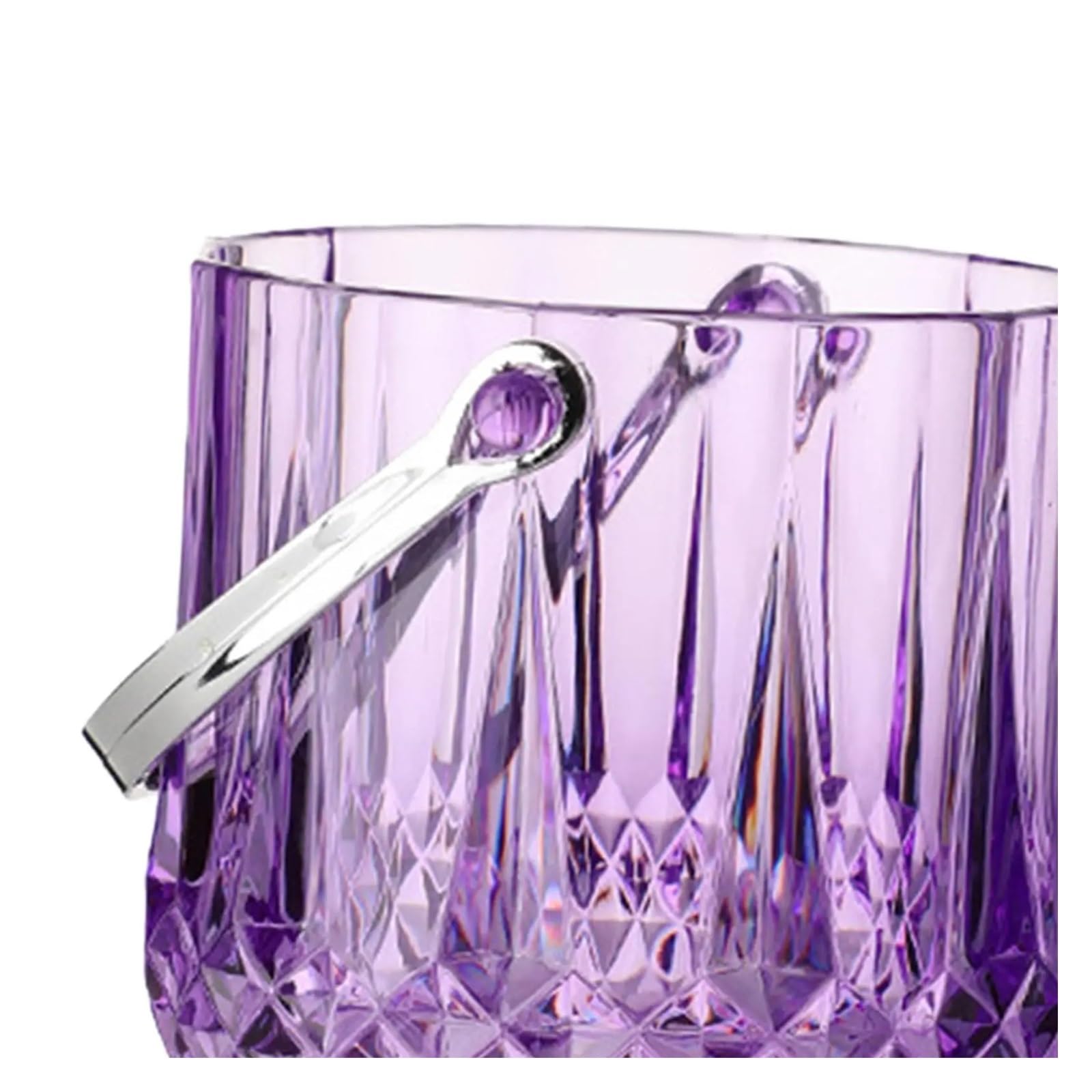 Genérico Cubo De Hielo Y Pinzas con Mango for Fiestas En Restaurantes Champán(Clear Crystal)