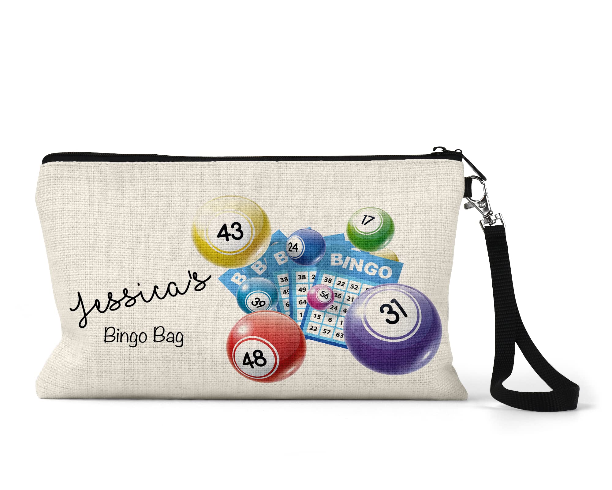UNIQUEPGIFTS Personalised Bingo Bag – Bingo Dabber & Pen Pouch, Bingo Gift for Nan, Mum or Auntie, Bingo Accessories Storage Bag, Birthday or Mother’s Day Gift
