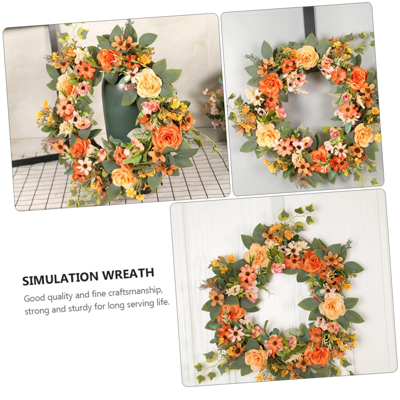 GARVALON 1pezzi Ghirlanda Di Peonie Artificiali Per Decorazioni Festive Wreath Simulato Per Matrimonio e Casa Decorazione Murale Elegante Per Eventi e Feste