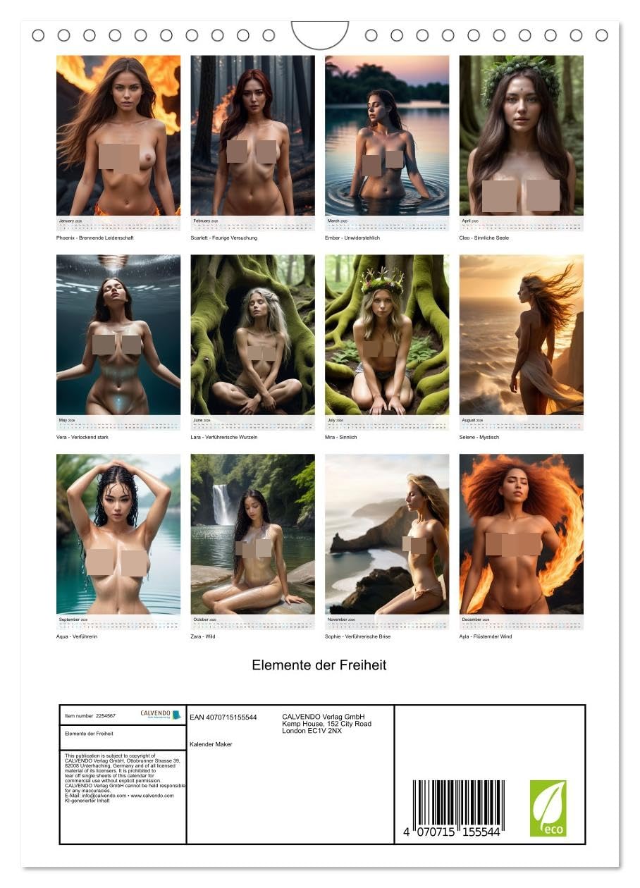 Elements of freedom UK-Version (Wall Calendar 2026 DIN A4 Portrait), CALVENDO 12 Month Wall Calendar — image 1