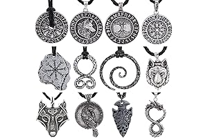 12 Norse Mythology Viking Amulet Protection Pendant Necklaces for Men