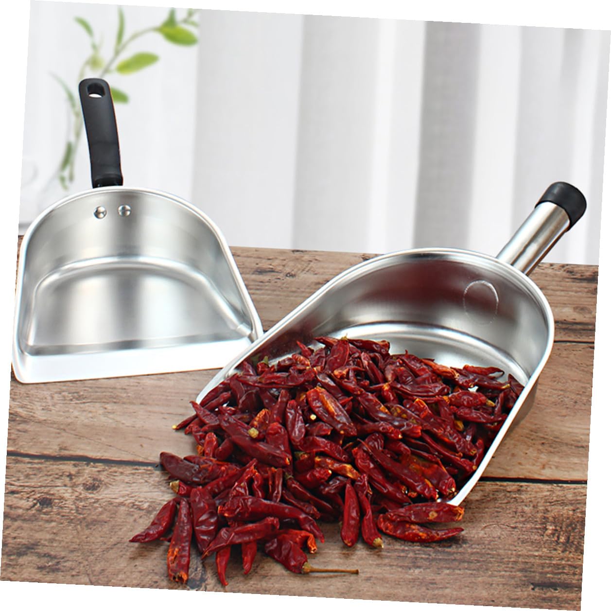 Pelle à Nourriture en Acier Inoxydable Multipurpose Pratique Cuisine Pelle à Riz et Légère et Solide Argentée