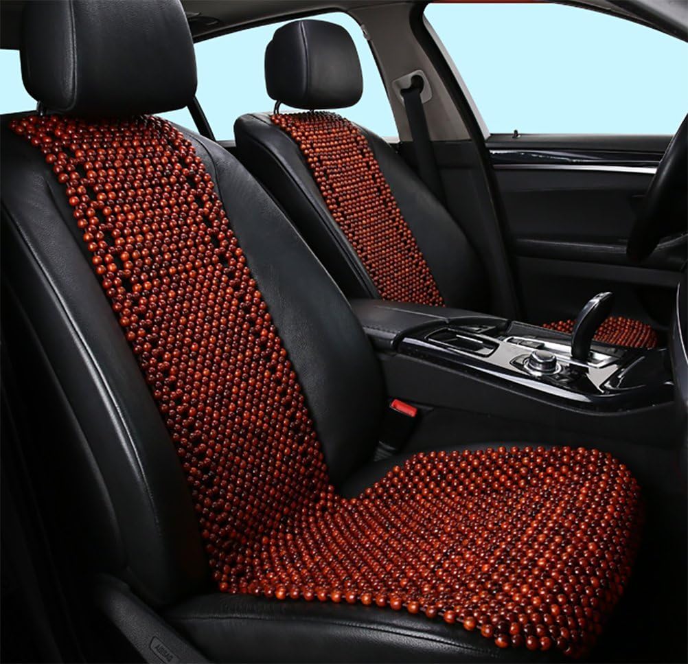 Natural Wood Beaded Seat Cover Massaging Cool Cushion for Car Truck
